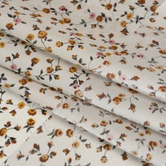 Charmeuse-Backed Silk Print Made in Italy – Ivory, Burnt Orange and Pink Little Flower Vines – Deadstock Charmeuse-Backed Silk Print Made in Italy – Ivory, Burnt Orange and Pink Little Flower Vines – Deadstock