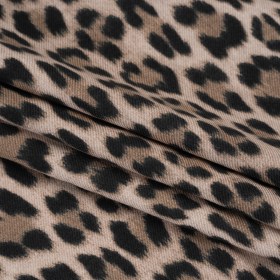 Cotton Twill Flannel Print Made in Italy – Beige, Taupe and Black Cheetah – Deadstock Cotton Twill Flannel Print Made in Italy – Beige, Taupe and Black Cheetah – Deadstock