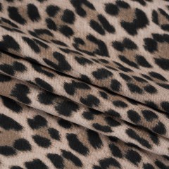 Cotton Twill Flannel Print Made in Italy – Beige, Taupe and Black Cheetah – Deadstock Cotton Twill Flannel Print Made in Italy – Beige, Taupe and Black Cheetah – Deadstock