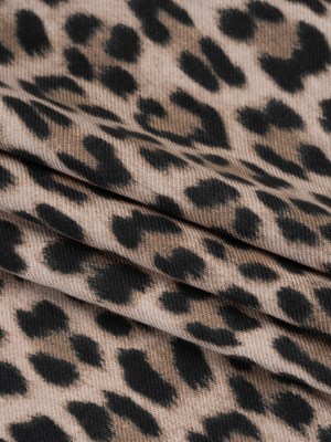 Cotton Twill Flannel Print Made in Italy – Beige, Taupe and Black Cheetah – Deadstock Cotton Twill Flannel Print Made in Italy – Beige, Taupe and Black Cheetah – Deadstock