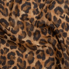 Cotton Voile Print Made in Italy – Tan and Brown Cheetah Spots – Deadstock Cotton Voile Print Made in Italy – Tan and Brown Cheetah Spots – Deadstock