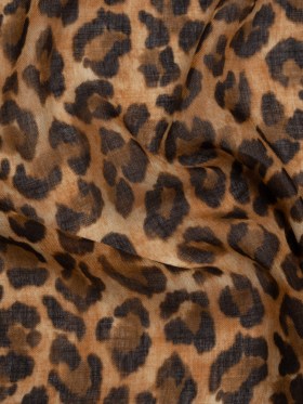 Cotton Voile Print Made in Italy – Tan and Brown Cheetah Spots – Deadstock Cotton Voile Print Made in Italy – Tan and Brown Cheetah Spots – Deadstock