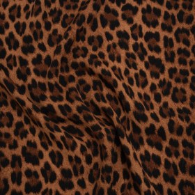 Cupro Crepe Print Made in Italy – Tan, Brown and Black Cheetah Spots – Deadstock Cupro Crepe Print Made in Italy – Tan, Brown and Black Cheetah Spots – Deadstock