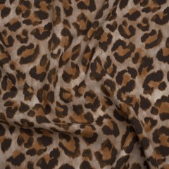 Rayon Woven Print Made in Italy – Greige, Tan and Dark Brown Cheetah Spots – Deadstock Rayon Woven Print Made in Italy – Greige, Tan and Dark Brown Cheetah Spots – Deadstock