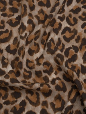 Rayon Woven Print Made in Italy – Greige, Tan and Dark Brown Cheetah Spots – Deadstock Rayon Woven Print Made in Italy – Greige, Tan and Dark Brown Cheetah Spots – Deadstock