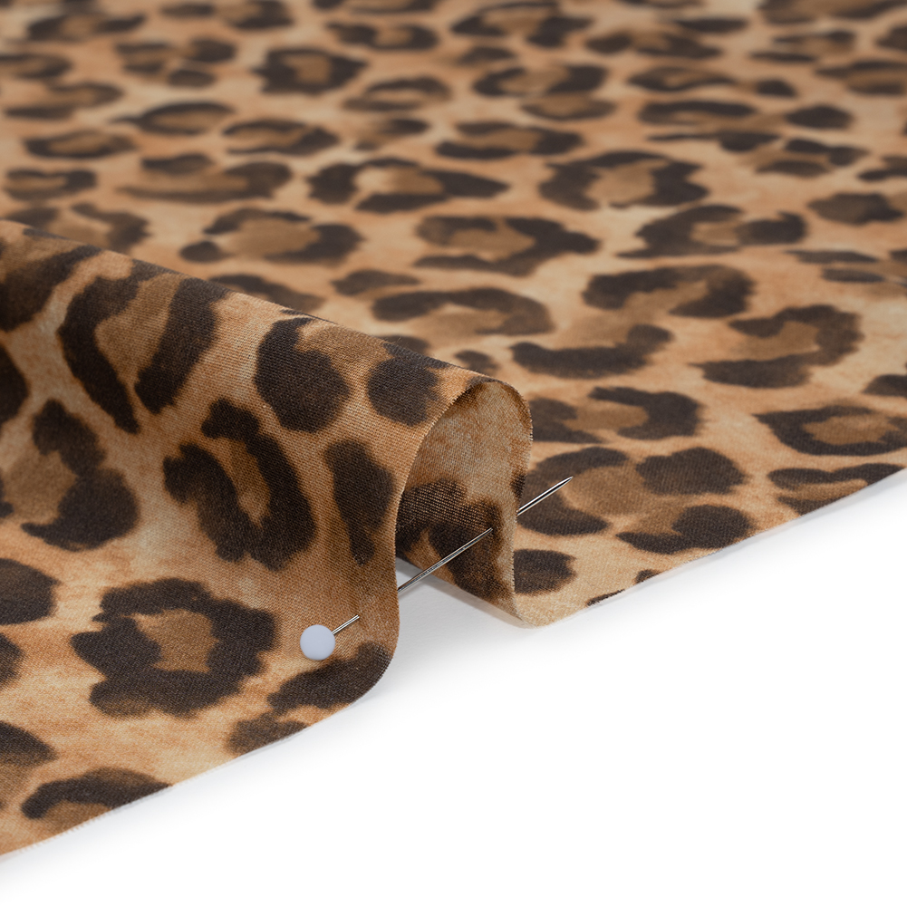 Cotton Lawn Print Made in Italy – Beige, Tan and Dark Brown Cheetah Spots – Deadstock Cotton Lawn Print Made in Italy – Beige, Tan and Dark Brown Cheetah Spots – Deadstock