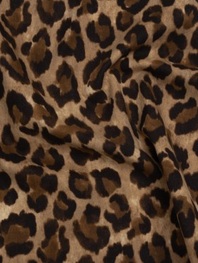 Stretch Brushed Cotton Twill Print Made in Italy – Tan and Brown Cheetah Spots – Deadstock Stretch Brushed Cotton Twill Print Made in Italy – Tan and Brown Cheetah Spots – Deadstock