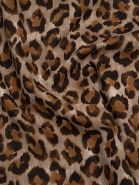Stretch Brushed Cotton Twill Print Made in Italy – Greige, Tan and Dark Brown Cheetah Spots – Deadstock Stretch Brushed Cotton Twill Print Made in Italy – Greige, Tan and Dark Brown Cheetah Spots – Deadstock