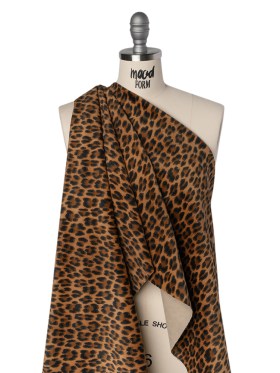 Stretch Cotton Corduroy Print Made in Italy – Tan, Brown and Black Cheetah Spots – Deadstock Stretch Cotton Corduroy Print Made in Italy – Tan, Brown and Black Cheetah Spots – Deadstock