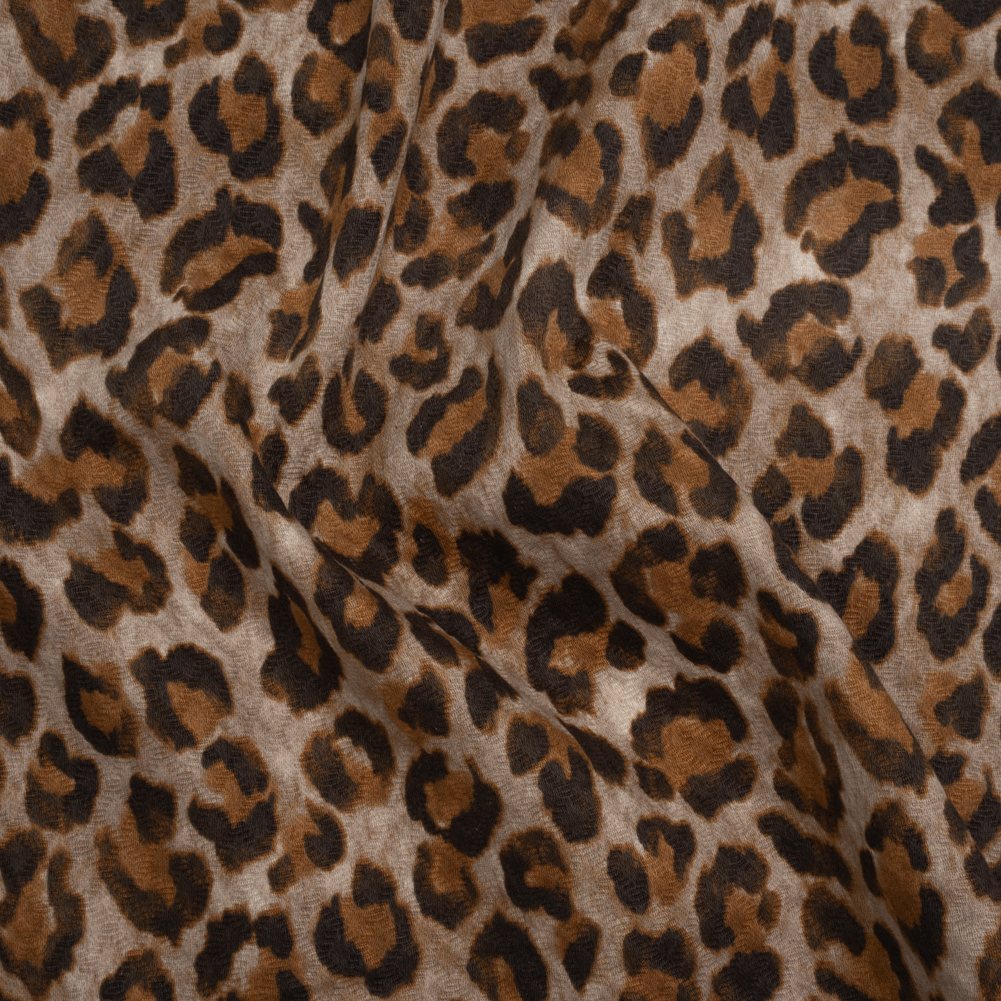 Stretch Cotton Matelasse Print Made in Italy – Beige, Brown and Black Cheetah Print on Diamonds – Deadstock Stretch Cotton Matelasse Print Made in Italy – Beige, Brown and Black Cheetah Print on Diamonds – Deadstock