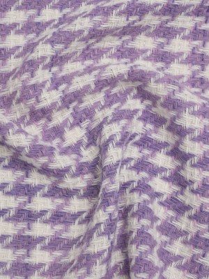 Metallic Wool Blend Tweed Twill Made in Italy – Silver, Light Purple and White Houndstooth Metallic Wool Blend Tweed Twill Made in Italy – Silver, Light Purple and White Houndstooth