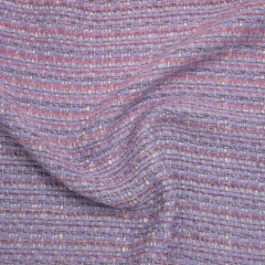 Wool Blend Tweed Woven Made in Italy – Lavender, Baby Blue and Orchid Pink Stripes – Deadstock Wool Blend Tweed Woven Made in Italy – Lavender, Baby Blue and Orchid Pink Stripes – Deadstock
