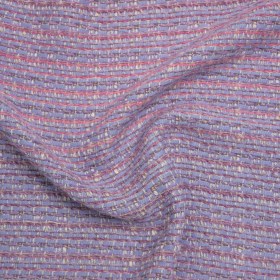 Wool Blend Tweed Woven Made in Italy – Lavender, Baby Blue and Orchid Pink Stripes Wool Blend Tweed Woven Made in Italy – Lavender, Baby Blue and Orchid Pink Stripes