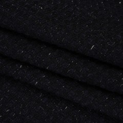 Metallic Wool Blend Tweed Made in Italy – Navy Blue and Black Heathered – Deadstock Metallic Wool Blend Tweed Made in Italy – Navy Blue and Black Heathered – Deadstock