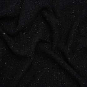 Metallic Wool Blend Tweed Made in Italy – Navy Blue and Black Heathered Metallic Wool Blend Tweed Made in Italy – Navy Blue and Black Heathered