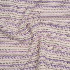 Wool Blend Tweed Made in Italy – Cream, Pale Pink and Lavender Stripes Wool Blend Tweed Made in Italy – Cream, Pale Pink and Lavender Stripes
