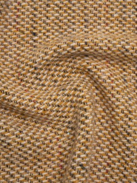 Metallic Wool Blend Tweed Twill Made in Italy – Mustard Yellow, White and Pink Abstract with Baby Sequins Metallic Wool Blend Tweed Twill Made in Italy – Mustard Yellow, White and Pink Abstract with Baby Sequins