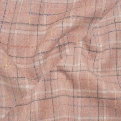 Brushed Wool Double Cloth Coating – Rose Pink, Charcoal and Blue Plaid – Deadstock Brushed Wool Double Cloth Coating – Rose Pink, Charcoal and Blue Plaid – Deadstock