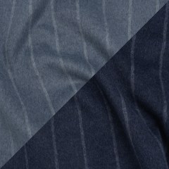 Brushed Wool Double Cloth Coating – Light Blue and Navy Chalk Stripes – Deadstock Brushed Wool Double Cloth Coating – Light Blue and Navy Chalk Stripes – Deadstock