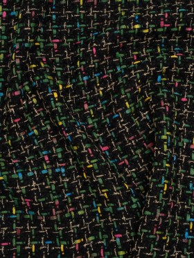 Metallic Acrylic and Wool Tweed – Black, Green and Gold – Deadstock Metallic Acrylic and Wool Tweed – Black, Green and Gold – Deadstock
