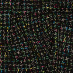 Metallic Acrylic and Wool Tweed – Black, Green and Gold – Deadstock Metallic Acrylic and Wool Tweed – Black, Green and Gold – Deadstock