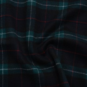 Brushed Wool Double Cloth Coating – Black, Deep Green and Red Plaid – Deadstock Brushed Wool Double Cloth Coating – Black, Deep Green and Red Plaid – Deadstock
