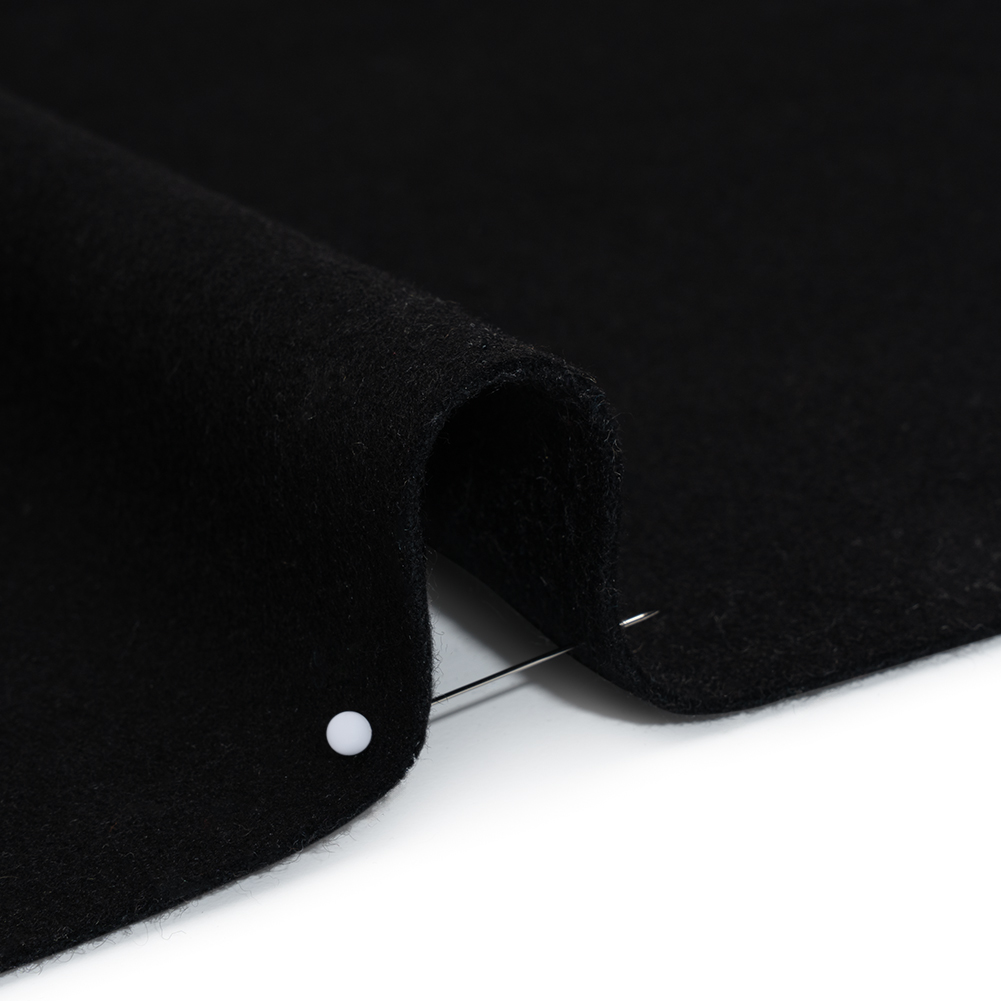 Brushed Wool Blend Coating - Black - Deadstock