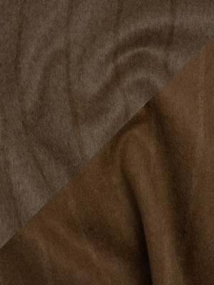 Brushed Wool Double Cloth Coating – Taupe and Warm Brown Chalk Stripes – Deadstock Brushed Wool Double Cloth Coating – Taupe and Warm Brown Chalk Stripes – Deadstock