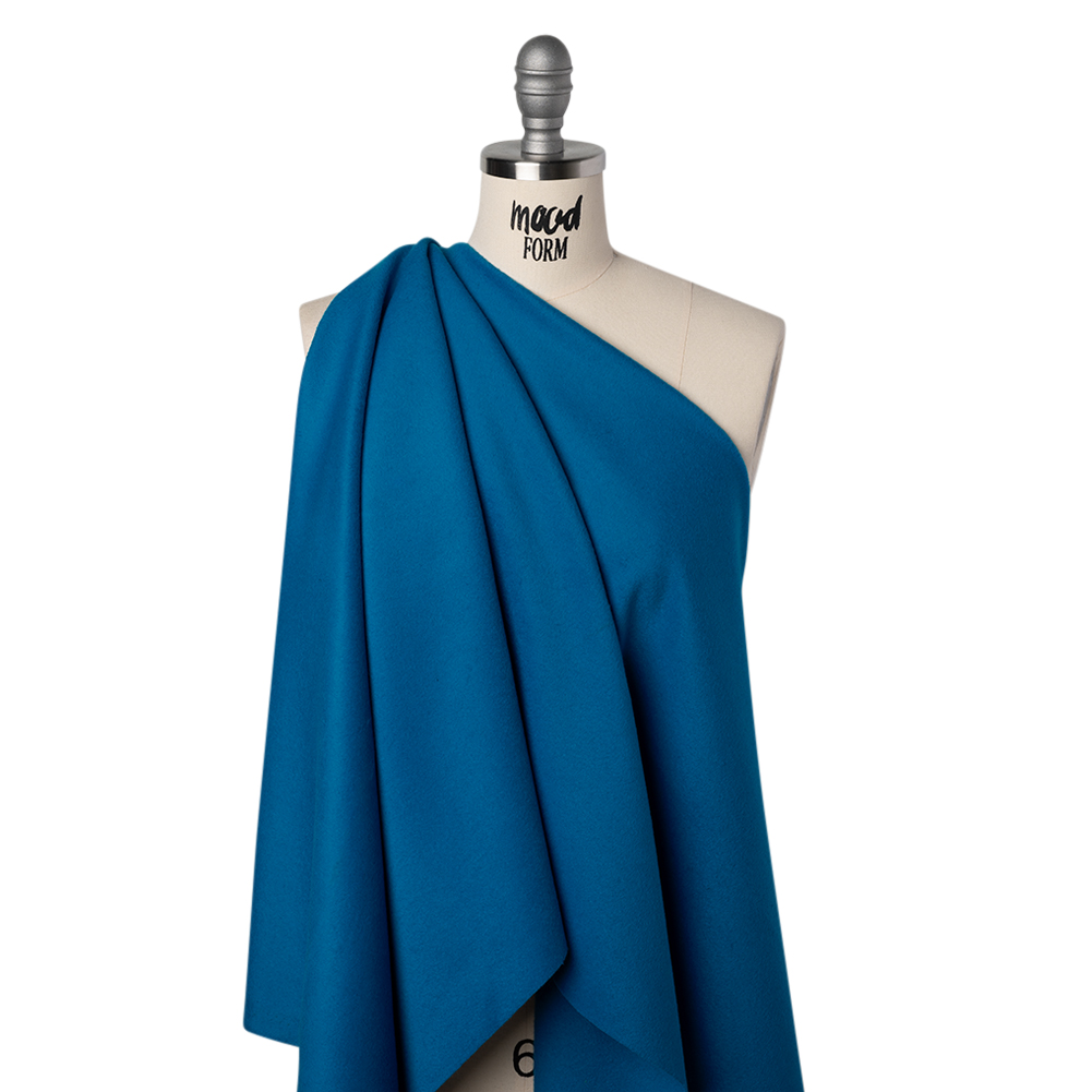 Brushed Wool Blend Coating - Azure Blue - Deadstock