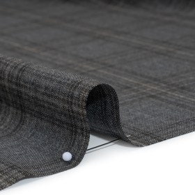 Wool Suiting Made in Italy – Gray, Charcoal and Brown Plaid – Deadstock Wool Suiting Made in Italy – Gray, Charcoal and Brown Plaid – Deadstock