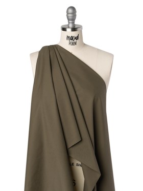 Stretch Cotton and Cashmere Twill Made in Italy – Army Green – Deadstock Stretch Cotton and Cashmere Twill Made in Italy – Army Green – Deadstock