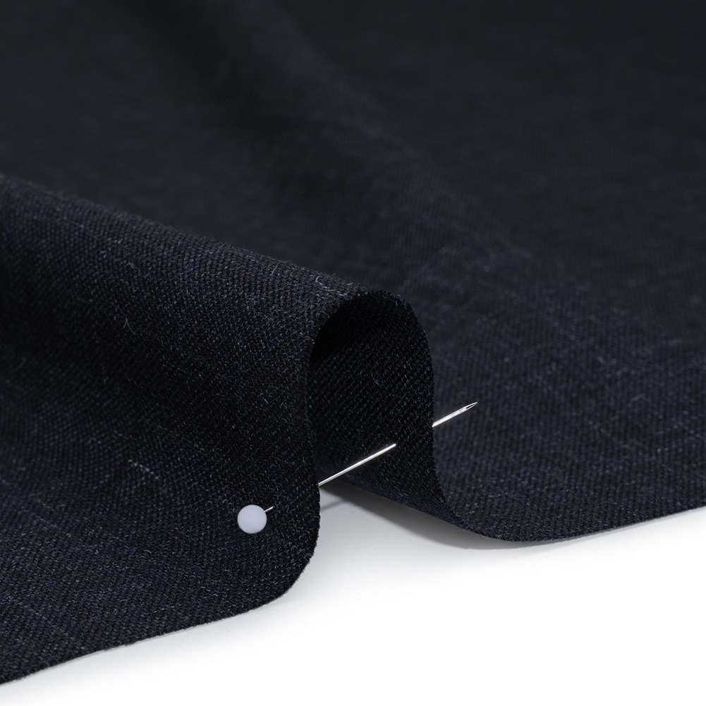 Wool and Alpaca Suiting Made in Italy - Heathered Dark Indigo - Deadstock