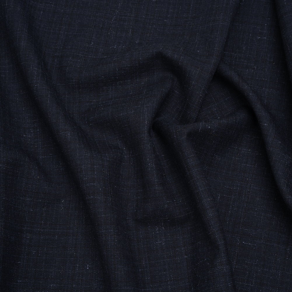 Wool and Alpaca Suiting Made in Italy – Heathered Dark Indigo – Deadstock Wool and Alpaca Suiting Made in Italy – Heathered Dark Indigo – Deadstock