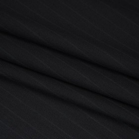 Wool Twill Suiting Made in Italy – Black Tonal Stripes – Deadstock Wool Twill Suiting Made in Italy – Black Tonal Stripes – Deadstock