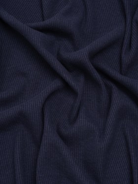 Stretch Brushed Double Face 2×2 Rib Knit – Navy – Deadstock Stretch Brushed Double Face 2×2 Rib Knit – Navy – Deadstock