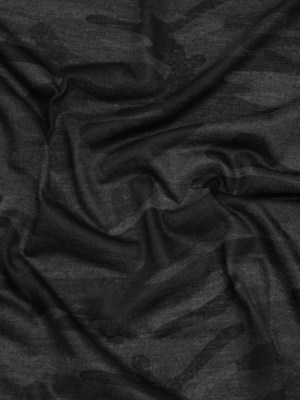 Lightweight Polyester Jersey Print – Black and Charcoal Subtle Camouflage – Deadstock Lightweight Polyester Jersey Print – Black and Charcoal Subtle Camouflage – Deadstock