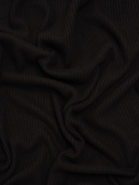 Brushed Cozy Stretch Viscose 2×2 Rib Knit – Faded Black – Deadstock Brushed Cozy Stretch Viscose 2×2 Rib Knit – Faded Black – Deadstock