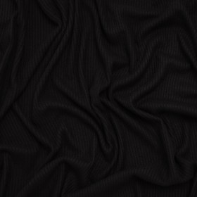 Brushed Cozy Stretch Viscose 2×2 Rib Knit – Black – Deadstock Brushed Cozy Stretch Viscose 2×2 Rib Knit – Black – Deadstock