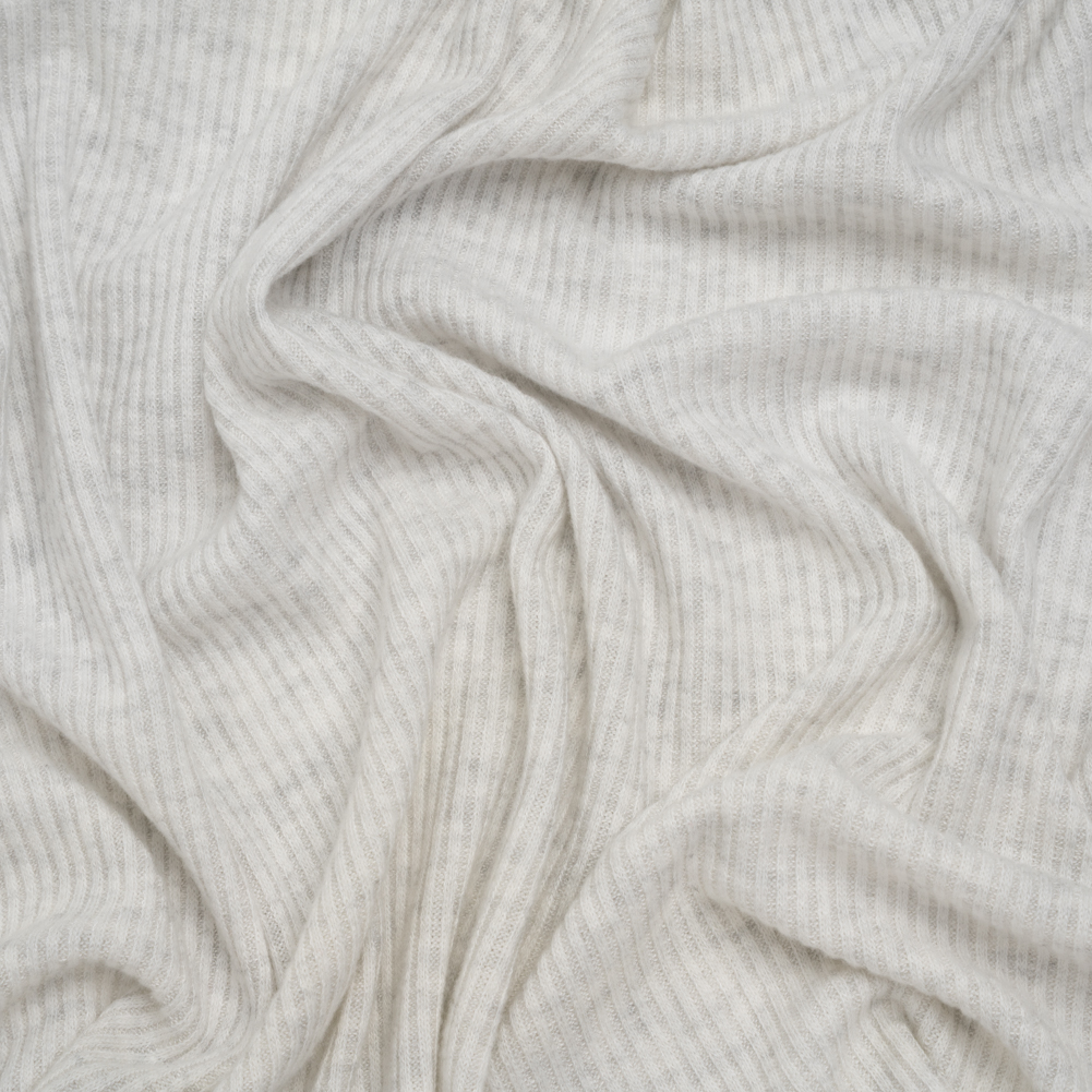 Brushed Cozy Polyester 2×2 Rib Knit – Ash Gray – Deadstock Brushed Cozy Polyester 2×2 Rib Knit – Ash Gray – Deadstock