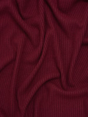 Brushed Cozy Stretch Viscose 2×2 Rib Knit – Wine – Deadstock Brushed Cozy Stretch Viscose 2×2 Rib Knit – Wine – Deadstock