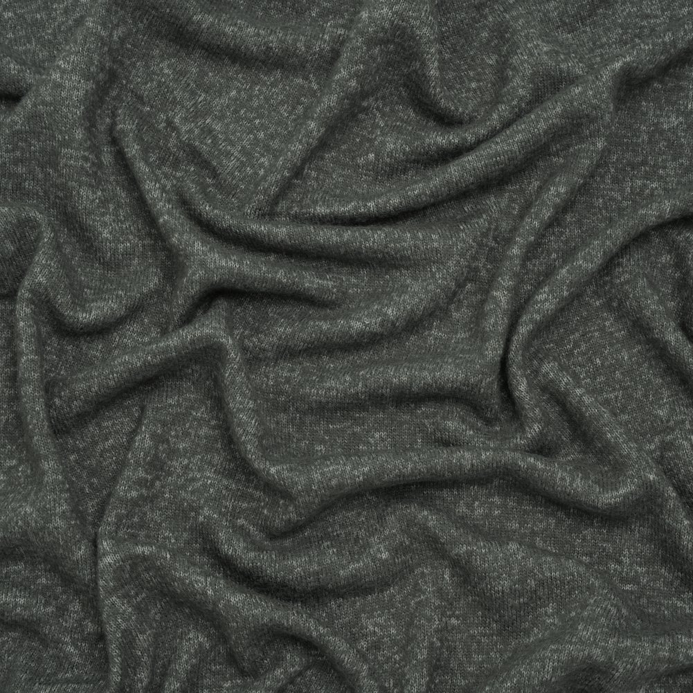 Cozy Brushed Stretch Rayon Sweater Knit – Heathered Steel Gray – Deadstock Cozy Brushed Stretch Rayon Sweater Knit – Heathered Steel Gray – Deadstock