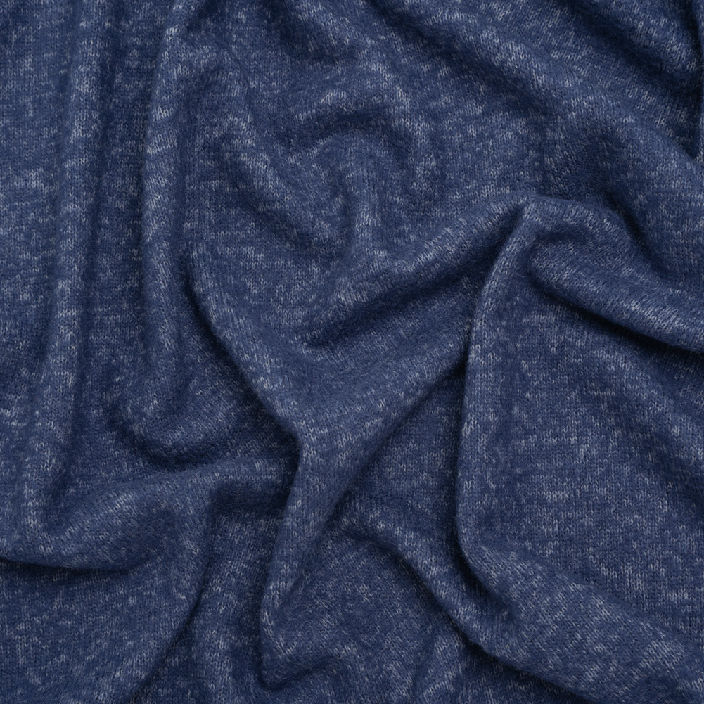 Cozy Brushed Stretch Rayon Sweater Knit – Heathered Cadet Blue – Deadstock Cozy Brushed Stretch Rayon Sweater Knit – Heathered Cadet Blue – Deadstock