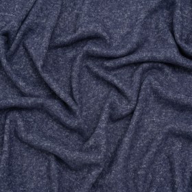 Cozy Brushed Stretch Rayon Sweater Knit – Heathered Bright Navy – Deadstock Cozy Brushed Stretch Rayon Sweater Knit – Heathered Bright Navy – Deadstock