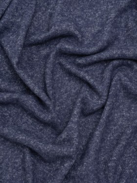 Cozy Brushed Stretch Rayon Sweater Knit – Heathered Bright Navy – Deadstock Cozy Brushed Stretch Rayon Sweater Knit – Heathered Bright Navy – Deadstock