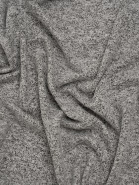 Cozy Brushed Stretch Rayon Sweater Knit – Heathered Light Gray – Deadstock Cozy Brushed Stretch Rayon Sweater Knit – Heathered Light Gray – Deadstock