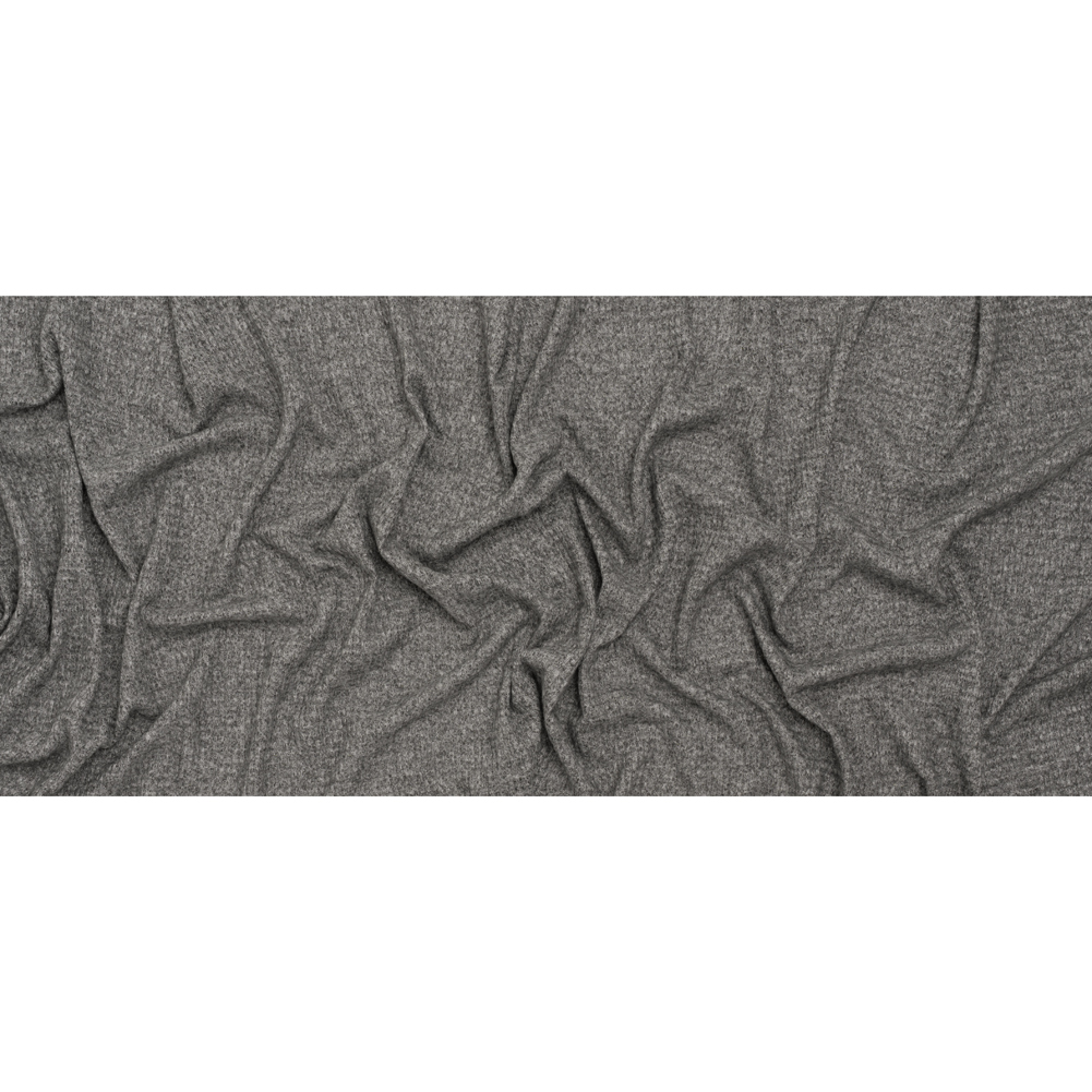 Brushed Stretch Rayon and Polyester Waffle Sweater Knit – Heathered Dark Gray – Deadstock Brushed Stretch Rayon and Polyester Waffle Sweater Knit – Heathered Dark Gray – Deadstock