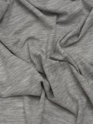Lightweight Modal, Polyester and Cotton Jersey – Heathered Light Gray – Deadstock Lightweight Modal, Polyester and Cotton Jersey – Heathered Light Gray – Deadstock