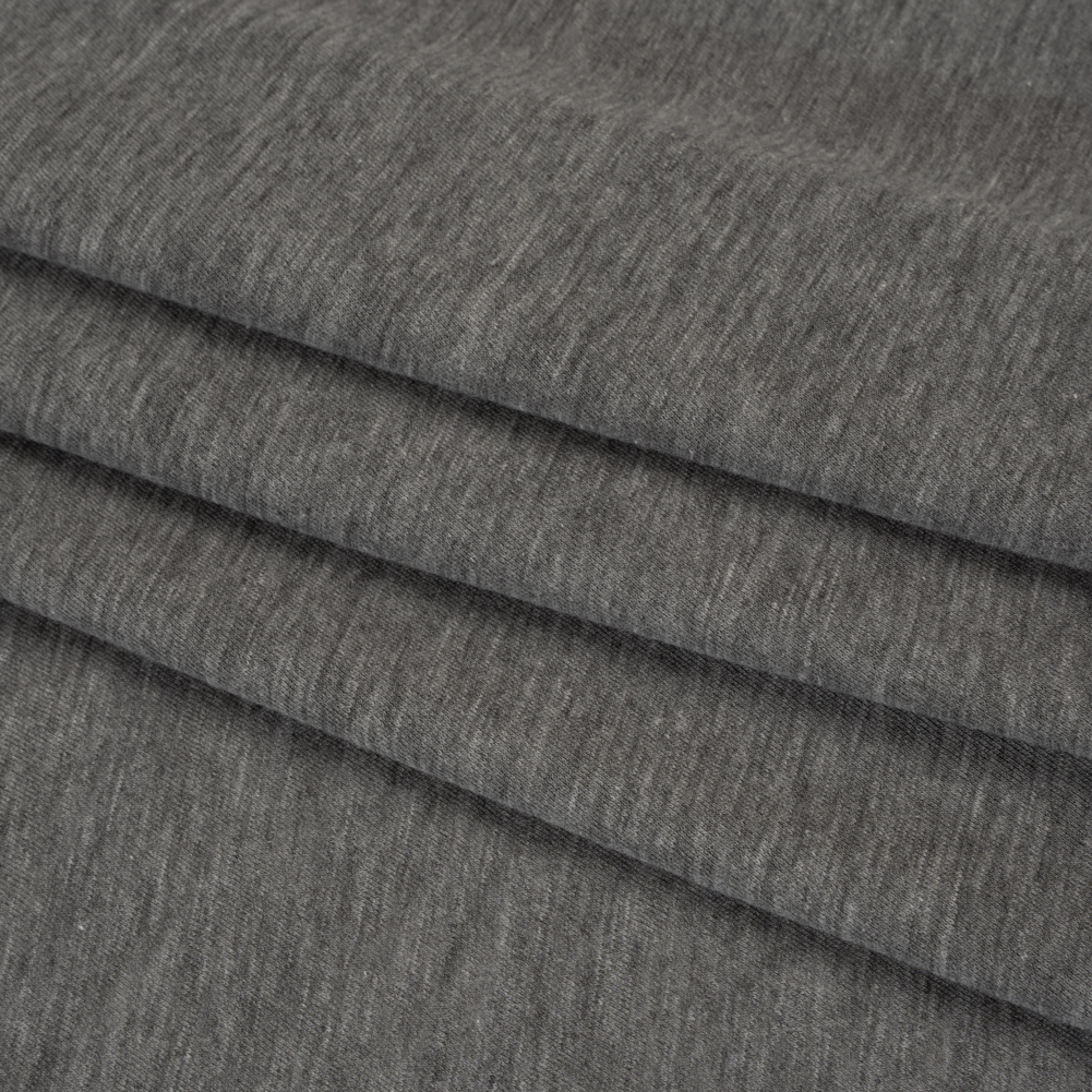 Lightweight Polyester and Cotton Jersey – Heathered Dark Gray – Deadstock Lightweight Polyester and Cotton Jersey – Heathered Dark Gray – Deadstock