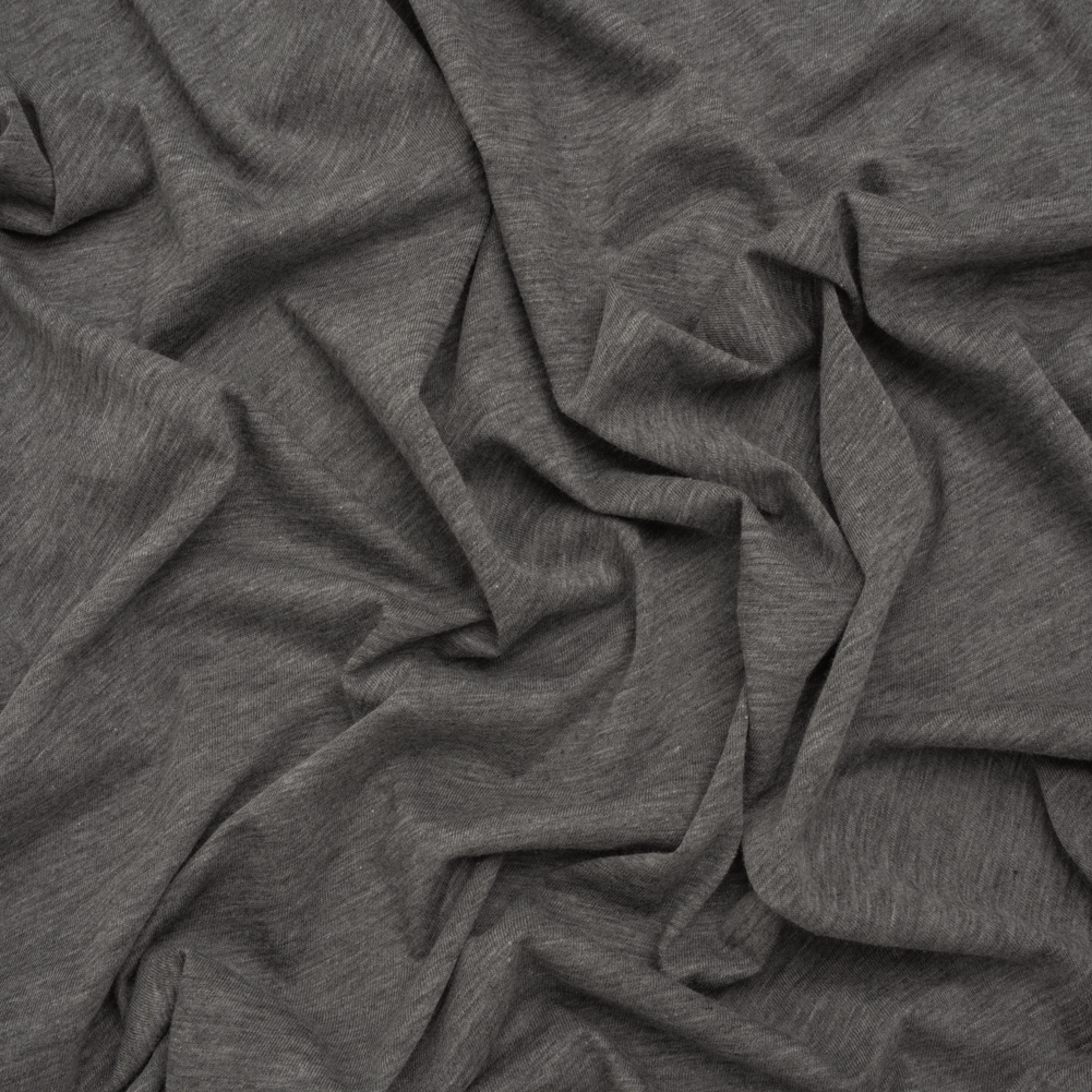 Lightweight Polyester and Cotton Jersey – Heathered Dark Gray – Deadstock Lightweight Polyester and Cotton Jersey – Heathered Dark Gray – Deadstock