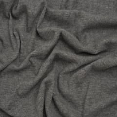 Cotton and Polyester 2×2 Rib Knit – Dark Heathered Gray – Deadstock Cotton and Polyester 2×2 Rib Knit – Dark Heathered Gray – Deadstock